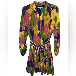 ANTONIO MELANI Colorful Floral Long Sleeve Dress - Size 6